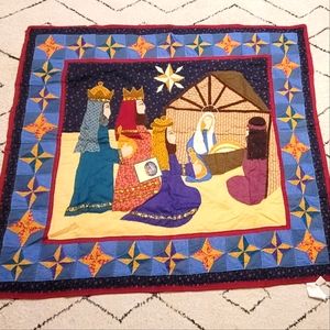 New with tags hand quilted patchwork throw or wall hanging - Christmas Holiday